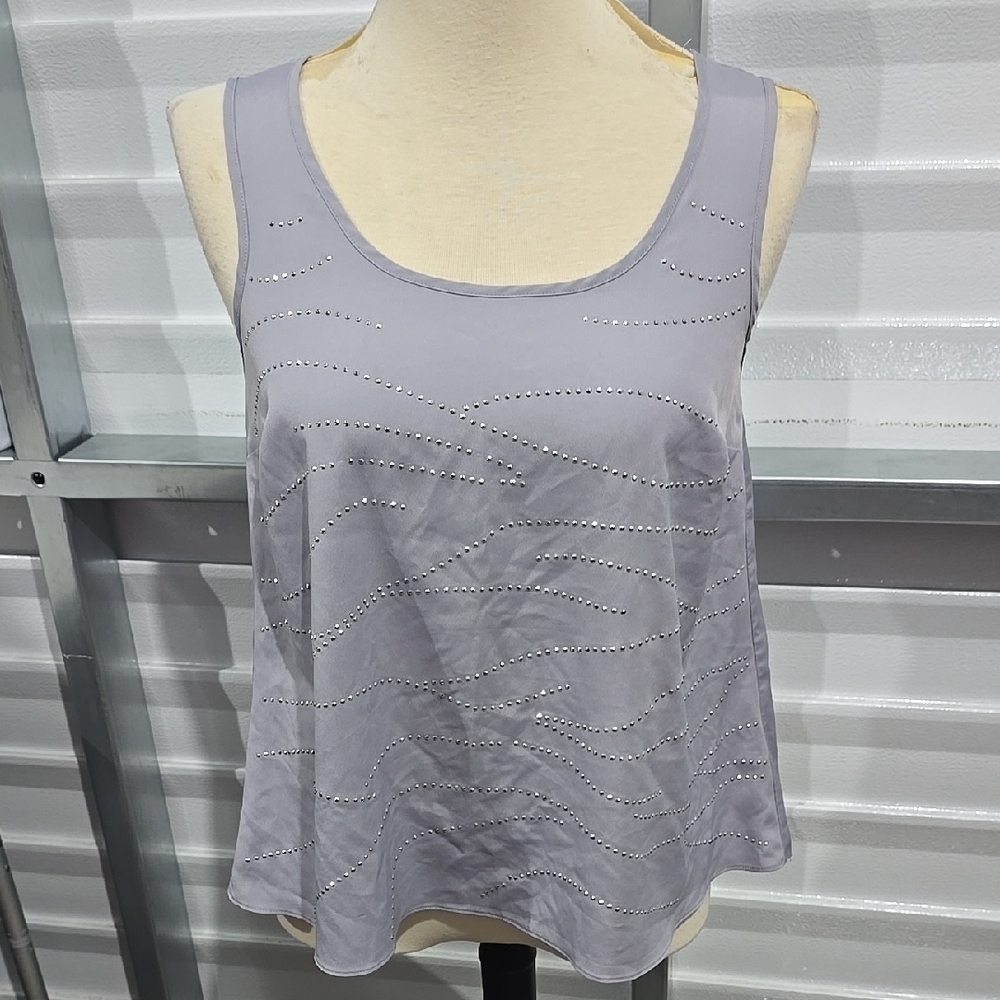 Elle Silver Boxy Tank‎ Top with Wide Straps